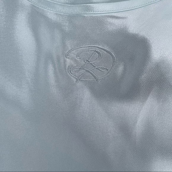 NWT Oscar De La Renta Pink Label Long Blue Satin Long Nightgown - Picture 9 of 13